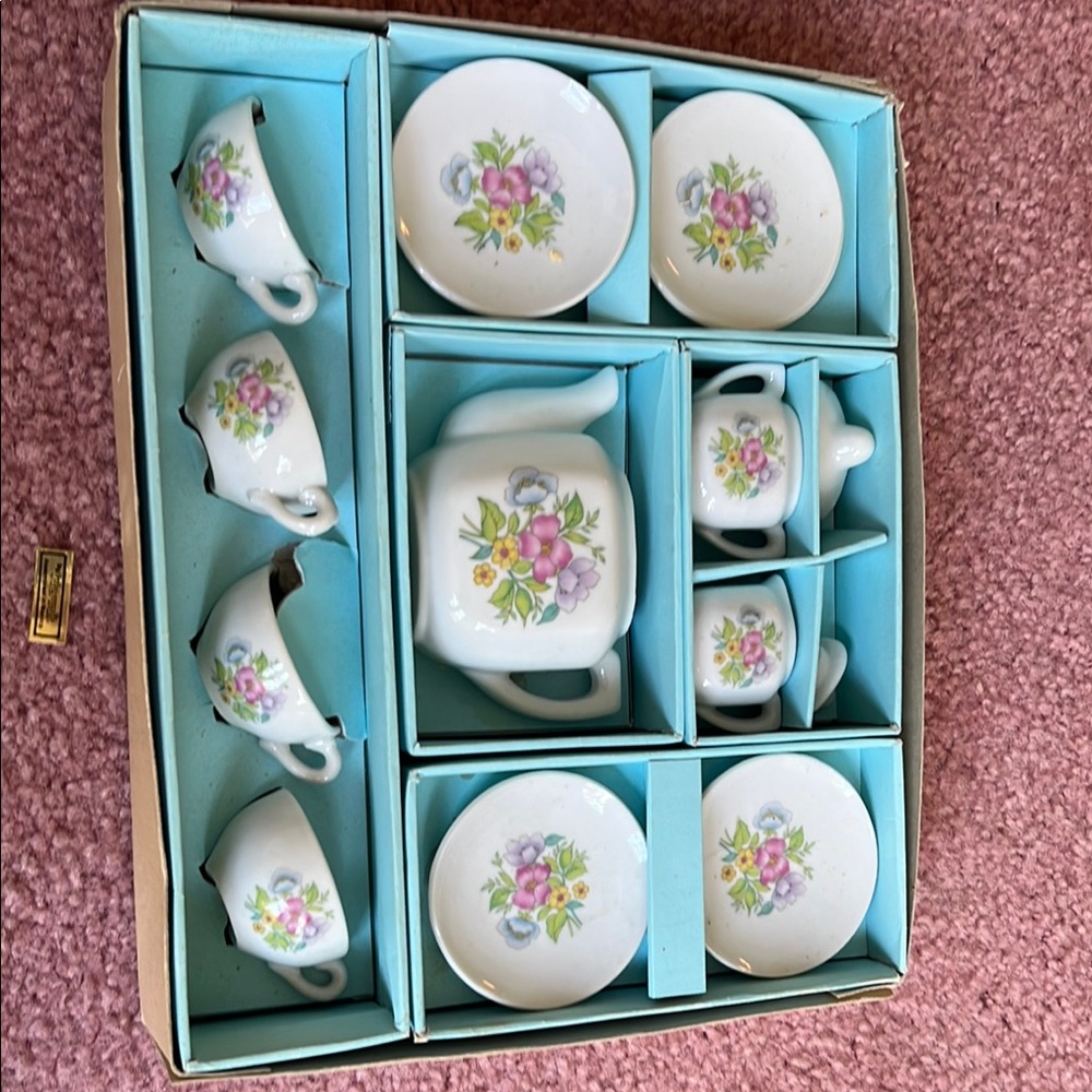 Floral Miniature Tea Set